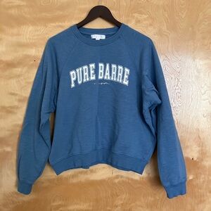 🐝 Spiritual Gangster Pure Barre Slub Terry Raglan Fleece- Blue